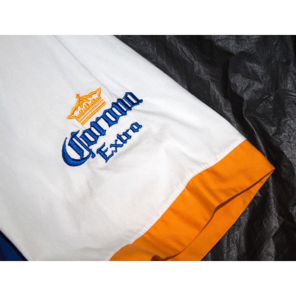 Corona Extra Short Sleeve Button Front Logo Shirt - Picture 5 of 7